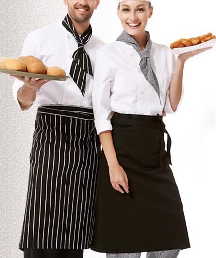 印字logo背带围裙西餐厅男女服务员围裙工作服超市促销员广.